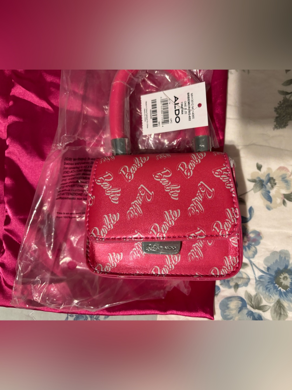 Barbie x ALDO "Barbiemicrobg" Monogram Micro Top Handle Crossbody Bag, NWT